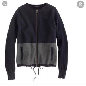 NWOT M J Crew Two Toned Zipped Cardigan
